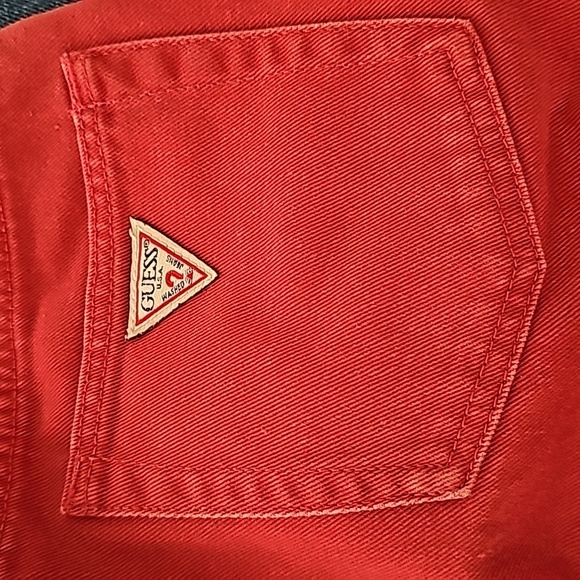 Guess red Vintage Downtown Girl Throwback Sexy high rise jeans size 0 - Picture 8 of 9